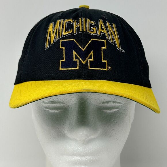 Vintage Michigan Wolverines Baseball Cap Hat 90s The Game University NCAA Blue - Picture 2 of 13
